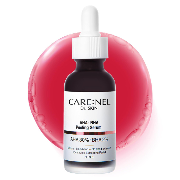 Peeling Solution AHA 30% BHA 2% Serum - Face Korean Skin Care Exfoliating & Hyaluronic Acid Vitamin - Night Treatment Anti Aging Hydrating Anti Wrink