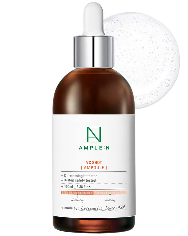 AMPLE:N VC Shot Serum - Korean Anti-Aging Face Serum with Vitamin C  Evens Pigmentation and Aging Spots - Vitamin C to Clear Skin of Sun Damage and
