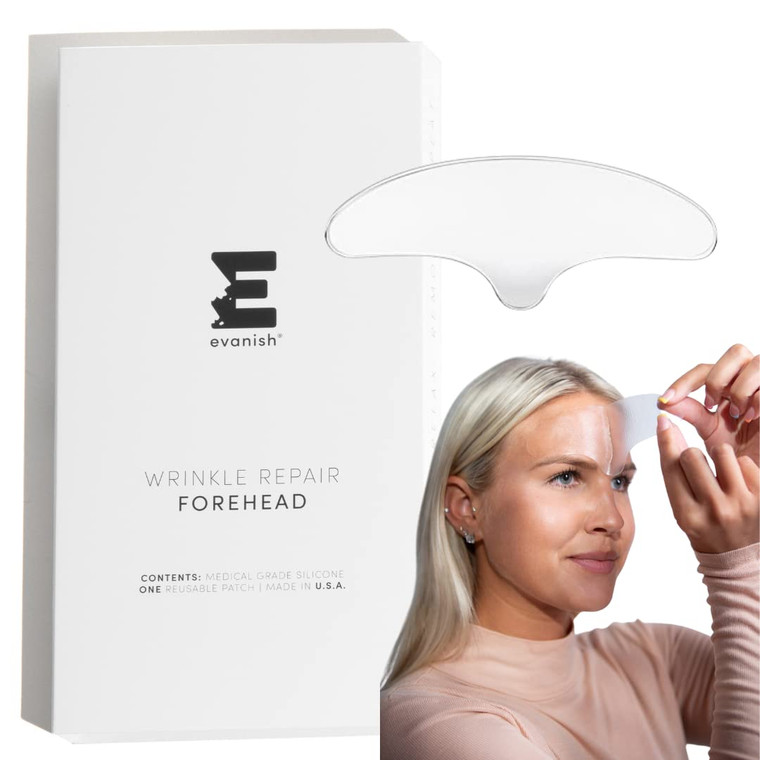 Evanish Skincare Wrinkle Repear Forehead - Anti-Aging Reusable Hydragel patches - Reduces Wrinkles, Furrows, Creases, Expression Lines - USA Made, Ta