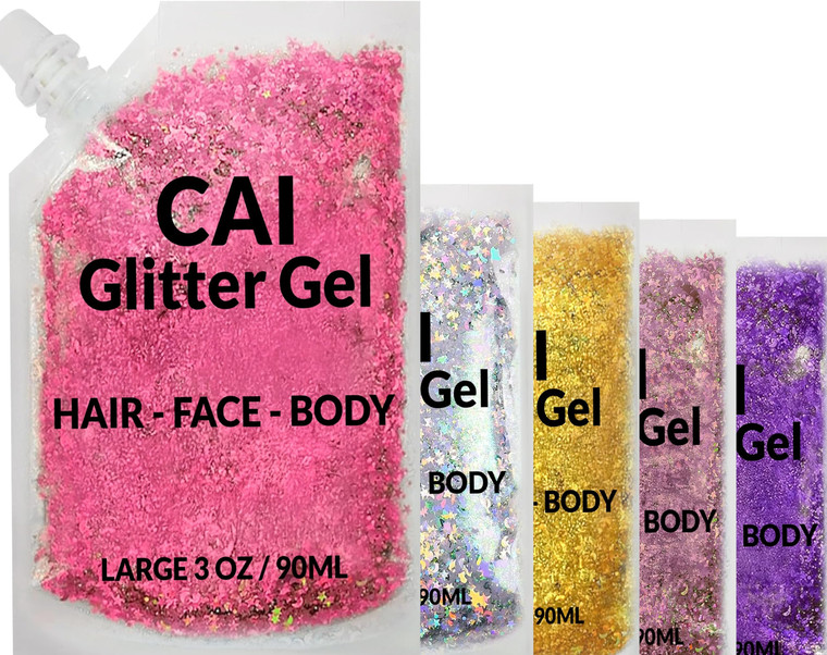 Face, Body & Hair Glitter Gel  Halloween Glitter for Kids and Women  3 Oz Cosmetic-Grade Gel w/Moon & Stars for Festivals & Halloween Party, Easy A