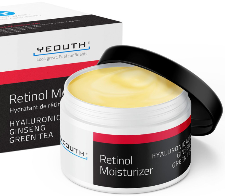 YEOUTH Retinol Cream for Face, Retinol Face Moisturizer for Women and Men with Hyaluronic Acid and Green Tea, Night Moisturizer for a Smoother Appear