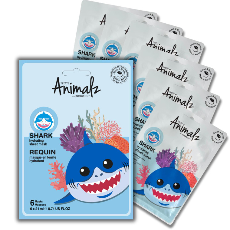 masque BAR Pretty Animalz Animal Character Sheet Mask, Korean Skin Care, Korean Spa Masks for All Skin Types, Spa Gifts, Birthday Party Gifts, Girls'