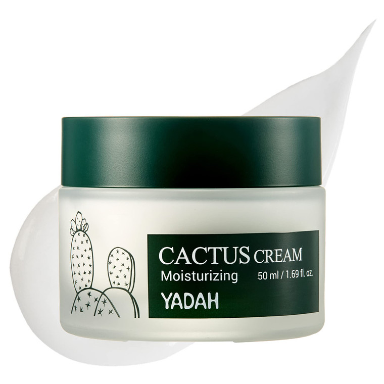 YADAH Cactus Cream 1.69 Fl.Oz.  Facial Hydrating Moisturizer Forming Moisture Barrier for Sensitive Dry Skin