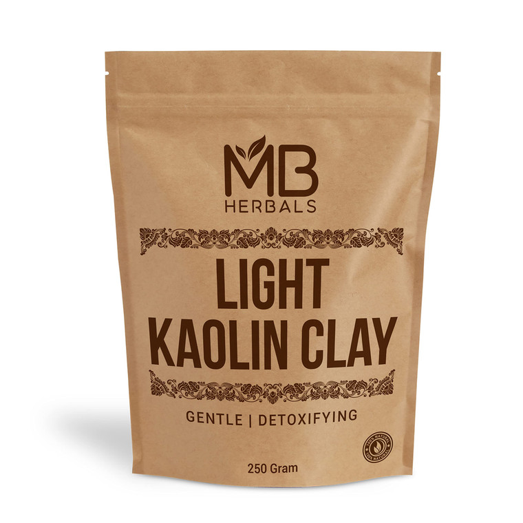 MB Herbals Light Kaolin Clay 8.81 oz / 250g | Pure White Kaolin Clay Powder for Face Packs Soaps & DIY Skincare