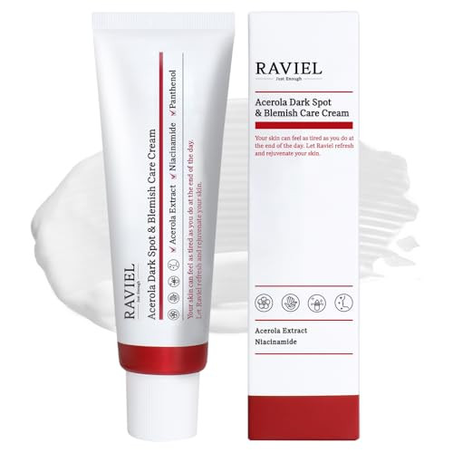 RAVIEL Acerola & Snail Mucin Dark Spot Care Cream for All Skin Types 1.7 fl oz, Dark Spot Corrector & Blemish Remover, Daily Skin Moisturizing Cream,