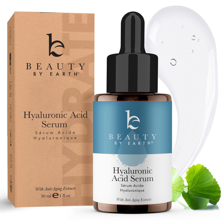Hyaluronic Acid Serum for Face - USA Made with Natural & Organic Ingredients, Hydrating Anti Aging Face Serum, Softens and Smoothes Dry & Sensitive S