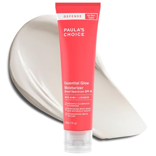 Paula's Choice DEFENSE Essential Glow Mineral Moisturizer SPF 30 with Kiwi Extract, Vitamin C & E, Niacinamide, Argan Oil & Resveratrol, Radiant Dewy