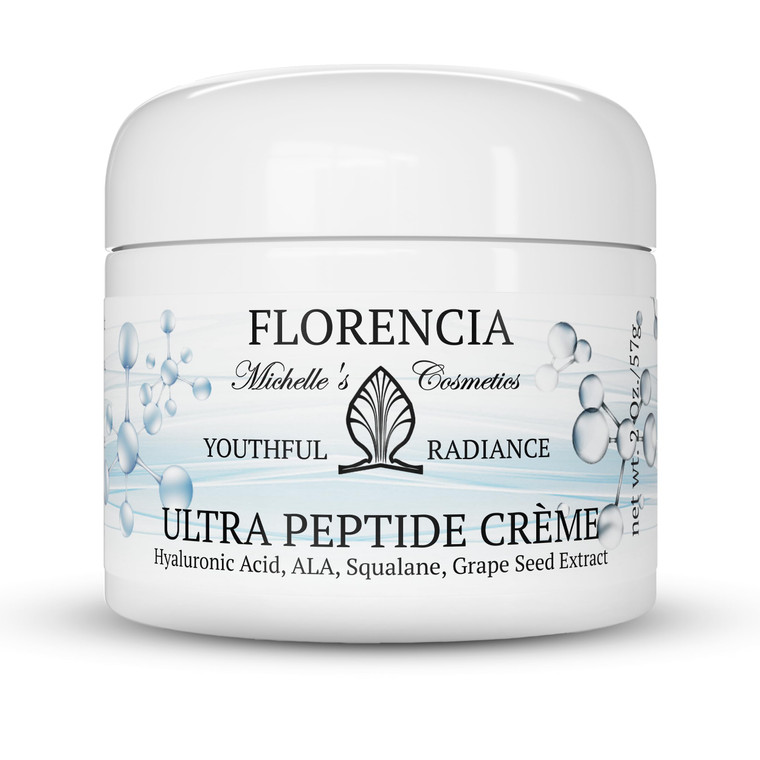 Florencia Ultra Peptide Cream - Nourishing, Organic Face Moisturizer with Hyaluronic Acid & Matrixyl 3000 - Hydrates, Rejuvenates, Firms, Improves Fi