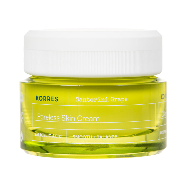 KORRES Santorini Grape Poreless Skin Care Cream, Gel Face Moisturizer with Hyaluronic acid and Salicylic Acid, Pore Minimizer, Hydration for Dry, Oil