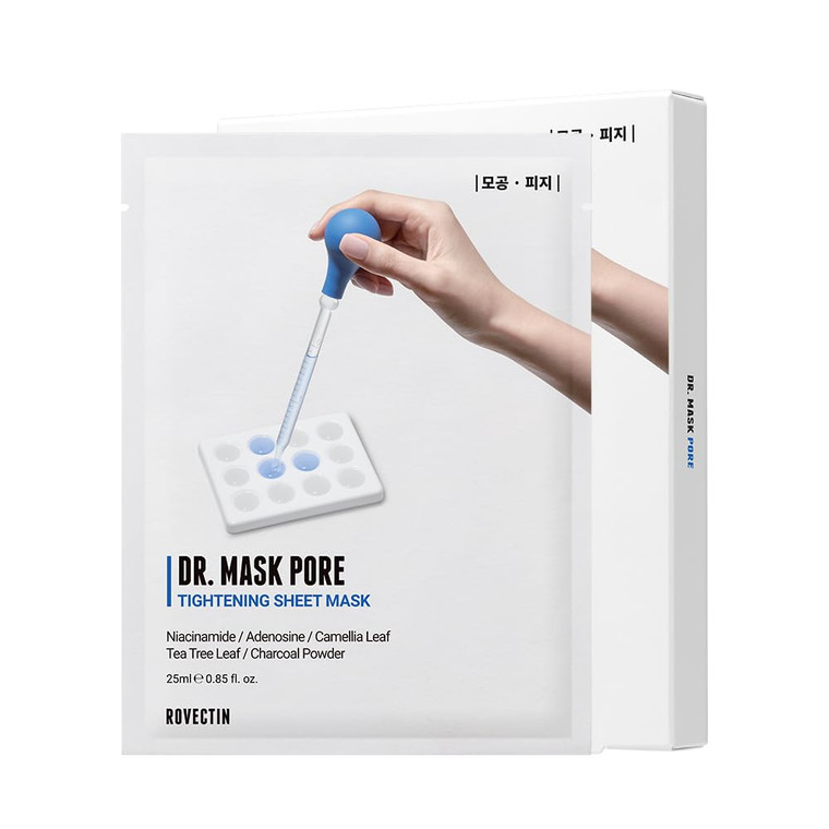 ROVECTIN Dr. Mask Pore Tightening Sheet Mask | Pore Refining & Smoothing Face Mask  Minimizes the Look of Pores, Controls Excess Oil & Improves Skin