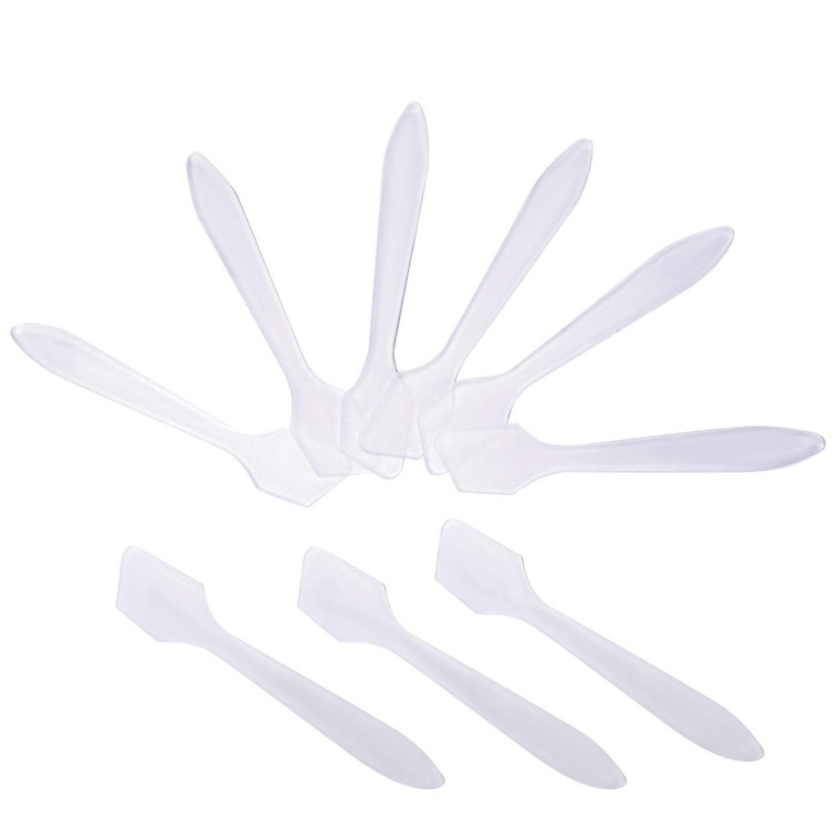Senkary 200 Pack Small Cosmetic Spatulas 3.2 Inch Mini Makeup Spatula Disposable Plastic Facial Skincare Face Mask Spatula (Translucent)