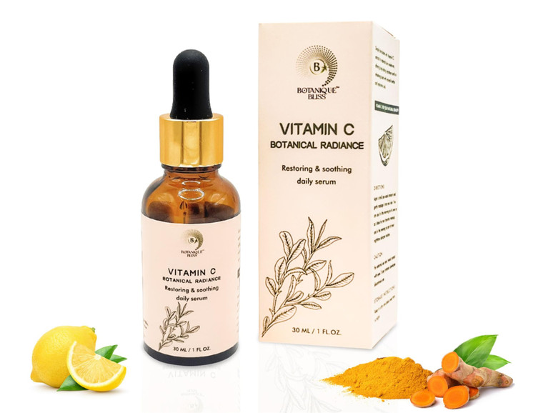 Vitamin C Face Serum - Brightening, Hydrating, Glowing Skin with Hyaluronic Acid, Turmeric, Vitamin E, Green Tea Extract, Anti Aging Facial Serum for
