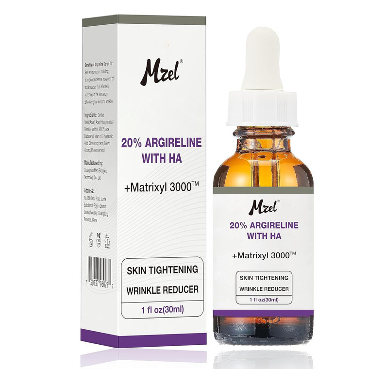 PAPABA 20% Argireline Serum with Matrixyl 3000 Pure Hyaluronic Acid For Face,With Vitamin C,Deep Wrinkle Reducer Anti Aging Tones Skin and Stimulates