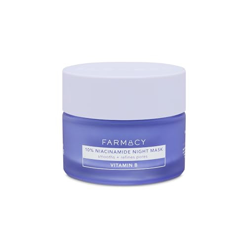 Farmacy Niacinamide Overnight Face Mask - Pore Refining Facial Mask with 10% Niacinamide - Replenishes Moisture Barrier with 3% Panthenol + Blueberry