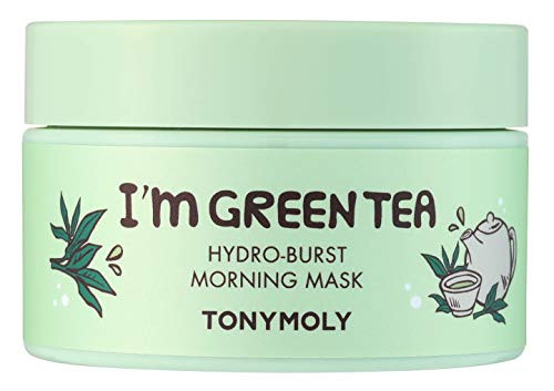 TONYMOLY Im Green Tea Hydro Burst Morning Mask  Refreshing Gel Mask for Dull, Tired Skin  Hydrating, Calming, with Green Tea, Bamboo & Centella As