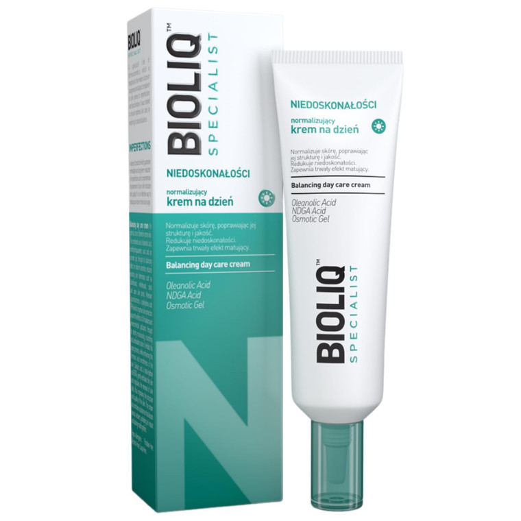 Bioliq - Specialist Balancing Day Care Cream - with Oleanolic Acid, Gluconolactone, Salicylic Acid, and UV Protection - Mattifying Effect - 30ml