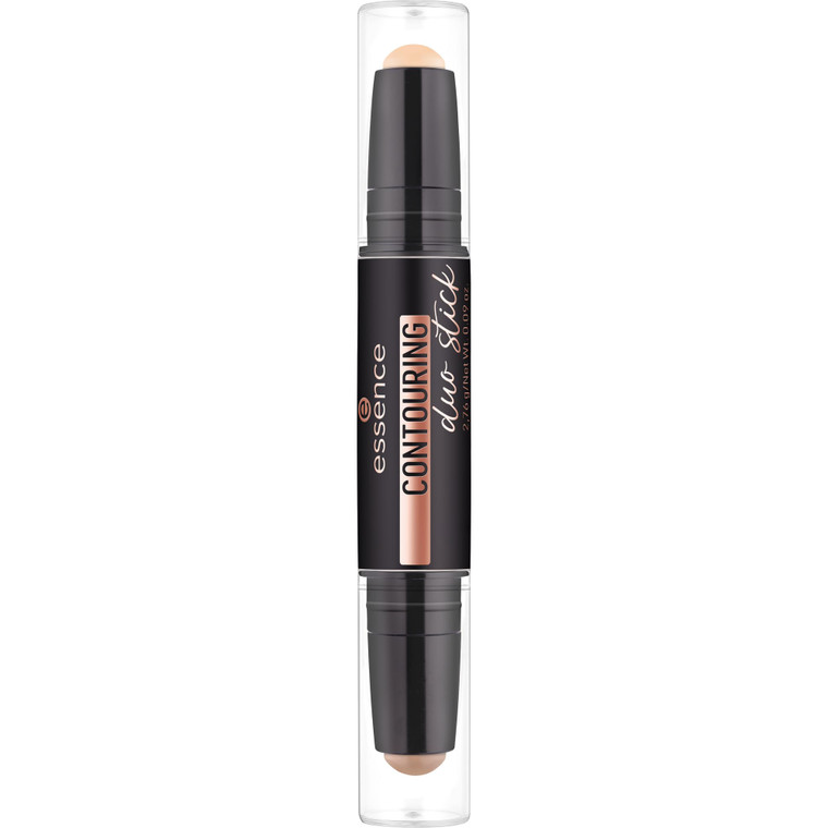 essence | Contour Duo Stick | 2-in-1 Highlight and Contour Slim Stick, Creamy, Buildable and Easy to Apply | Vegan & Cruelty Free (10 | Fair)