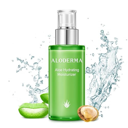 Aloderma 71% Organic Aloe Vera Hydrating Face Moisturizer for Soft and Nourished Skin - Light and Oil-Free Aloe Vera Moisturizer with Hyaluronic Acid