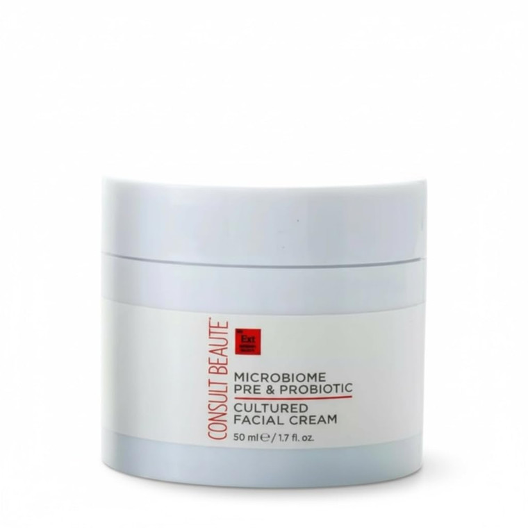Consult Beaute MICROBIOME Pre & Probiotic Cultured Facial Cream, Helps Balance & Strengthen Skin's Moisture Barrier, Long-Lasting Hydration, Easy and