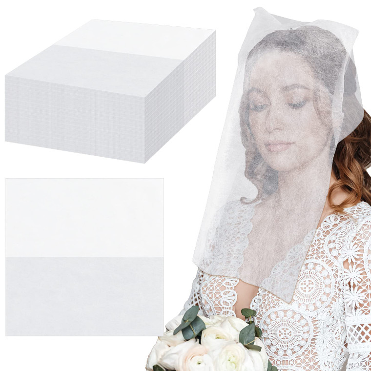 Moukeren 100 Pieces Makeup Protector for Face Hood Protects Hair and Make up While Getting Dressed Disposable Non Woven Makeup Face Cover Clothing Pr