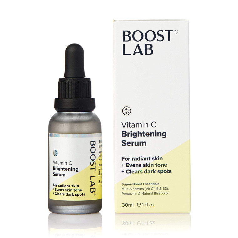 BOOST LAB Vitamin C Brightening Serum for Men & Women Radiant Skin & Face Evens Skin Tone, Clear Dark Facial Spots- Simple, Pure & Potent- Paraben,