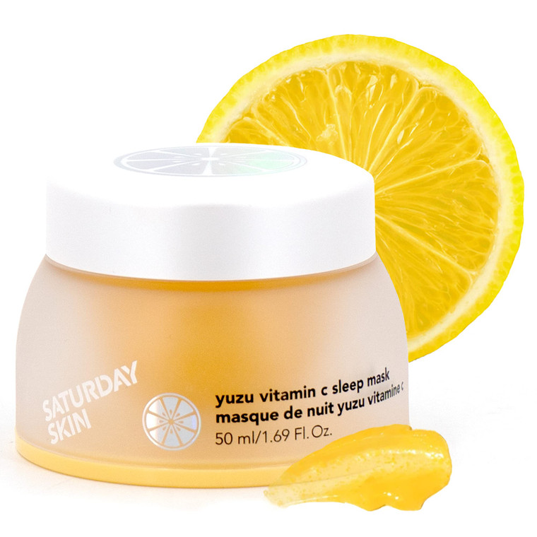 Saturday Skin Yuzu Vitamin C Overnight Sleep Mask Regenerist Retinol Ultra Rich Face Moisturizer Cream Smooth Skin and Reduce Wrinkles Ideal for All