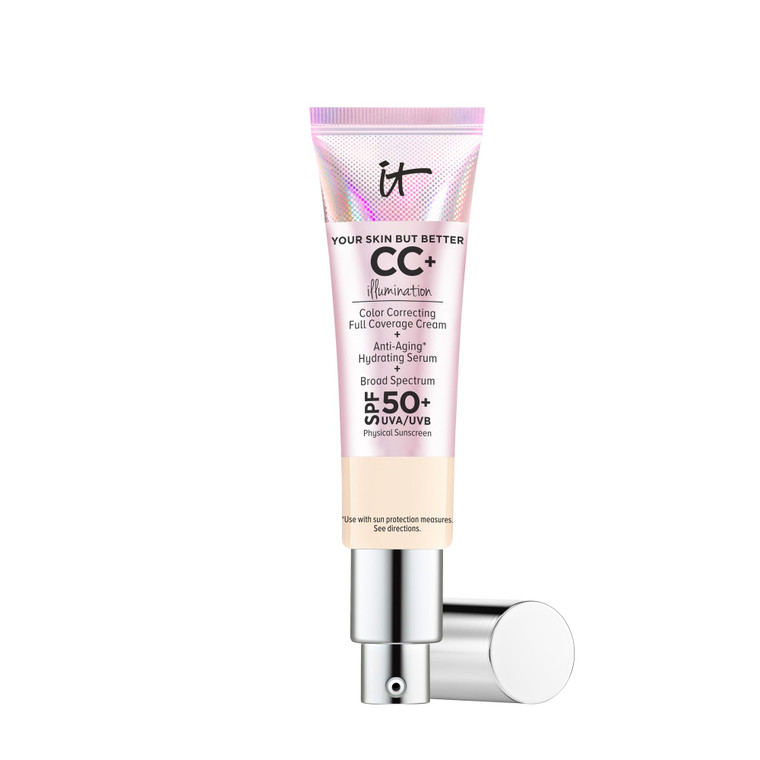 IT Cosmetics CC+ Cream Illumination (Fair) - Radiant Full Coverage Foundation With SPF 50+, Color Corrector & Hydrating Anti-Aging Serum, Hydrolyzed