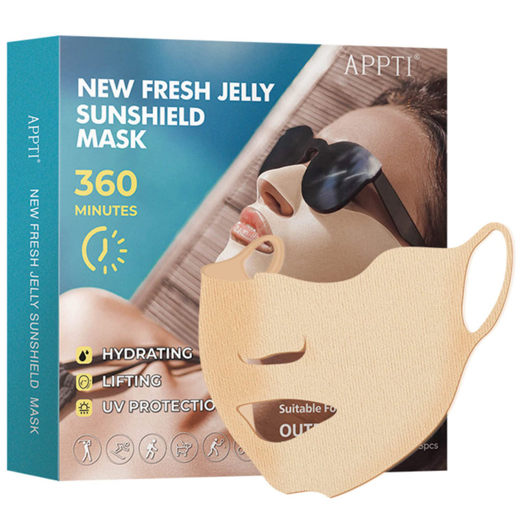 APPTI 5 Pack Golf Sunscreen Patch, Outdoor UV Protection Face Masks, Hydrating Gel Skin Care Lifting Collagen Mask, Suitable for Outdoor Sports, Cycl