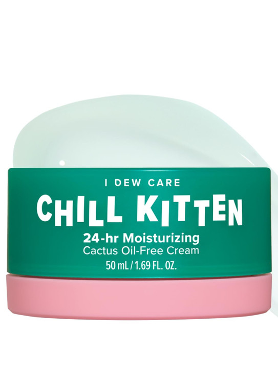 I DEW CARE Heartleaf Face Cream - Chill Kitten | Moisturizer with Moringa Seed, Prickly Pear, Aloe Vera Gel, Cactus Oil-Free, Glass Skin Look, Daily