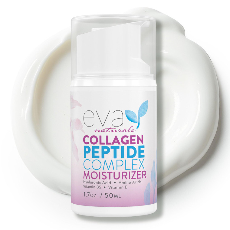 Eva Naturals Collagen Peptide Complex Moisturizer  Face Cream with Multi-Peptides, Hyaluronic Acid, Amino Acids, Vitamin B5 and E  Rich Night Lotio