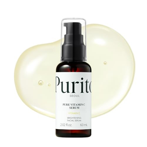 Purito Pure Vitamin C Serum 60Ml / 2.0 Fl.Oz., Natural Ingredients Serum, Vitamin C, Vegan & Cruelty Free, Hypoallergenic, Calming, Fragrance-Free, K