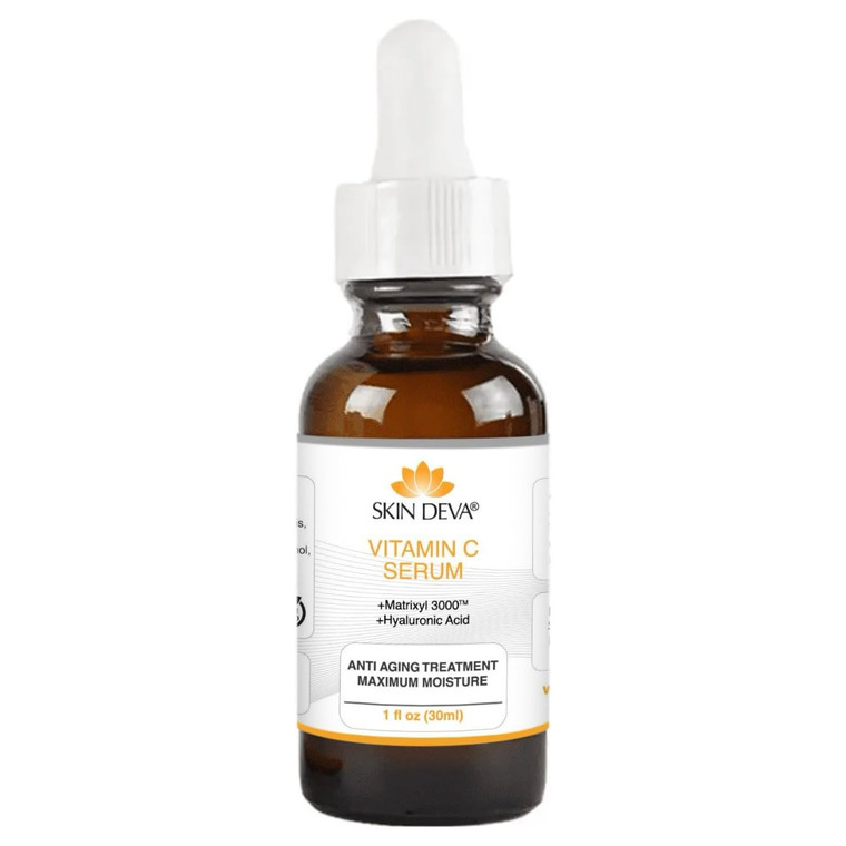 SKIN DEVA 1 oz Serum Vitamin C and Hyaluronic Acid Serum for Face + Matrixyl 3000 Anti Aging Serum, Boost Skin Collagen, Dark Spot Corrector, Anti Wr