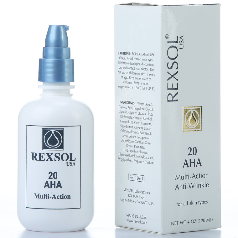 REXSOL 20 AHA Multi-action Anti-Wrinkle Cream | With Vitamin E, Algae Extract, Ginseng Extract, Calendula Extract, Caviar Extract | Diminishes appear