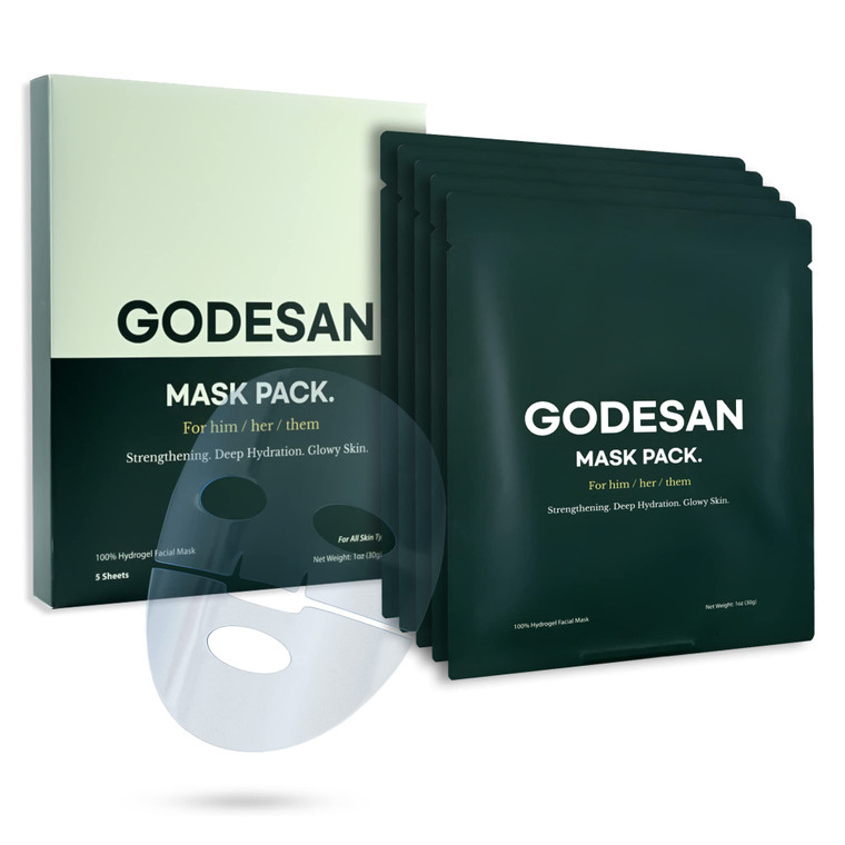 GODESAN Hydrogel Face Mask Pack 10pcs - Rich Collagen, Deep Moisture, Tea Tree, All skin type, Hyaluronic