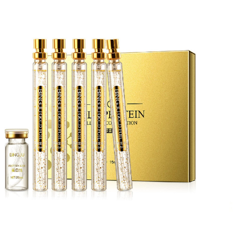 Protein Thread Lifting Set, Soluble Protein Thread and Nano Gold Essence Combination, Absorbable Collagen Thread for Face Lift, Reverse Collagen Seru