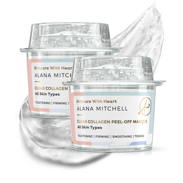 Alana Mitchell Anti Aging Peel Off Collagen Face Mask For All Skin Types Instantly Reduces Wrinkles & Fine Lines - Tightening Firming Smoothing & Ton