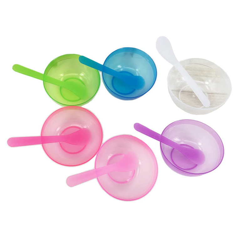 6 Pieces Plastic Facial Mask Mixing Bowl With Stirring Spatula Facemask Bowl Mud Mask Mixing Bowl DIY Skin Care Mixing Tool Kit for Lady Women Home B
