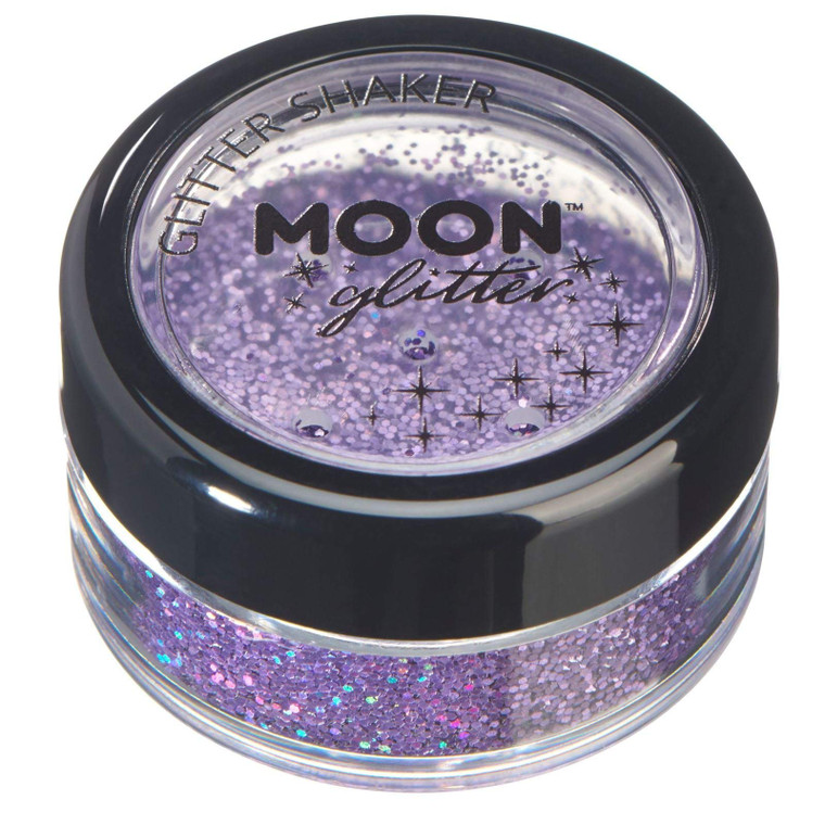Moon Glitter Holographic Glitter Shakers 100% Cosmetic Glitter for Face, Body, Nails, Hair and Lips - 0.17oz - Purple
