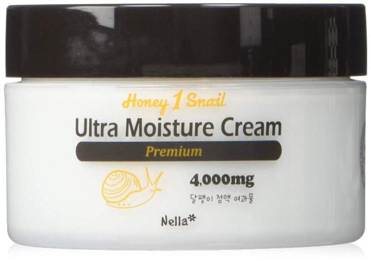 Nella Ultra Moisture Snail Cream, Enriched Snail Extract 4,000 mg and Honey, Korean Beauty, 80 ml