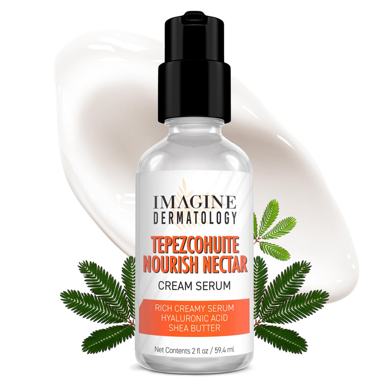 Tepezcohuite Nourish Nectar Concentrated Hyaluronic Acid Shea Butter Cream Serum Moisturizer Mimosa Tenuiflora Bark Extract Used by Mayan Healers Uns