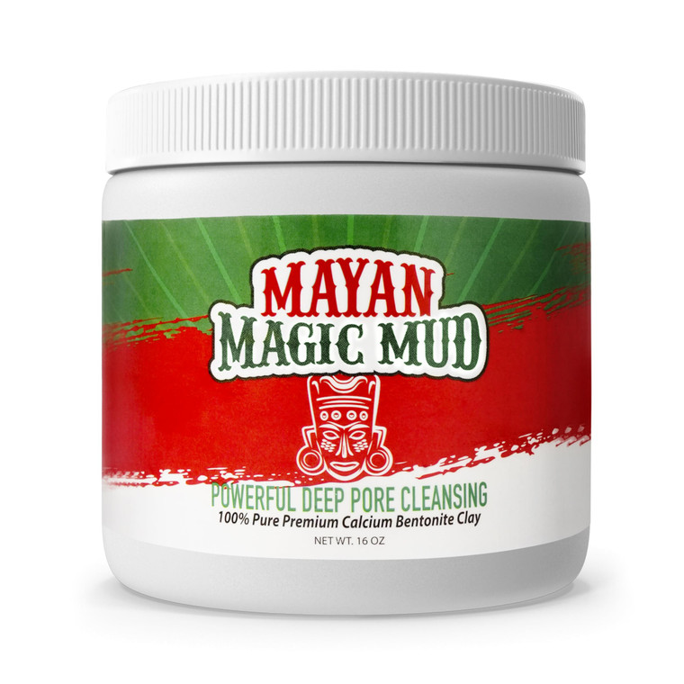 Mayan Magic Mud Powerful Deep Pore Cleansing Calcium Bentonite Clay - 1 lb - Natural Face Mask Peel for Men and Women - USA Made Full Facial Skin Car