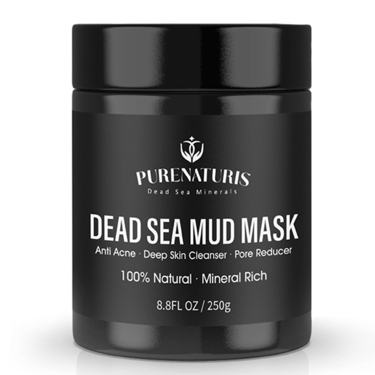 PureNaturis Organic Dead Sea Mud Mask for Face & Body, Premium Spa Quality Pore Minimizer for Acne, Blackheads, Oily Skin -Skin Tightening Formula fo