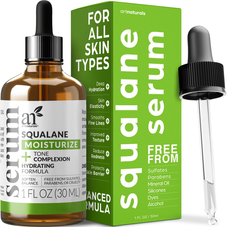 Artnaturals Squalane Oil - Pure & Natural Plant Facial Oil - Cold Pressed and Unrefined Premium Grade Multipurpose Moisturizing Oil for Skin - Fragra