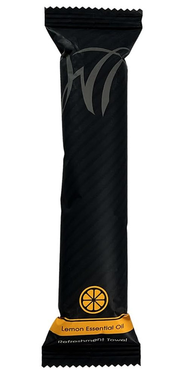 White Towel Services 9" x 9" inch Moist Cotton Towel Individually Wrapped - Scent (Case of 50) *(Lemon)