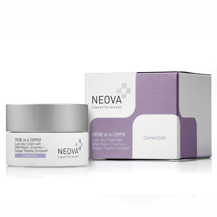NEOVA SmartSkincare Creme de la Copper Moisturizing Cream with DNA Repair Enzymes and Copper Peptide Complex for All Day Hydradtion. Dermatologist Te