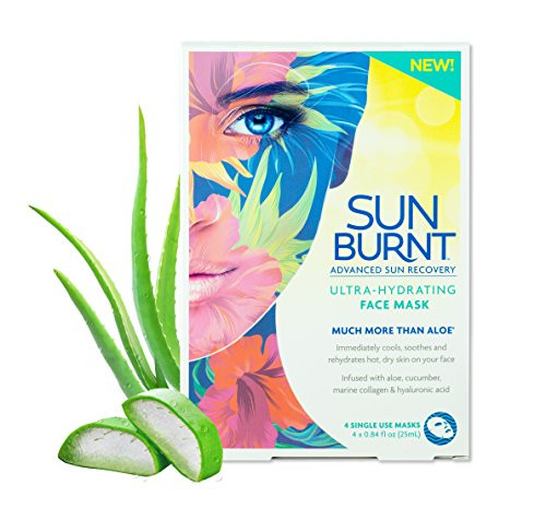 Sunburnt Ultra-Hydrating Face Sheet Mask, Advanced Sun Recovery, Treat Dry Sun Damaged Skin, For After Sun Exposure, Much More than Aloe, Soothes and