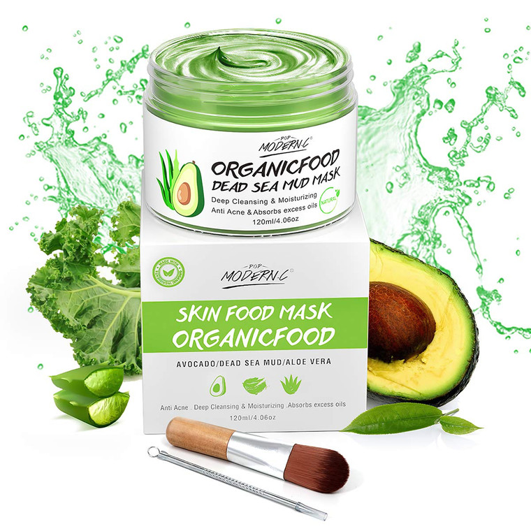 Clay Mask Avocado Dead sea Mud Stick Mask Natural Organic Green Tea Mud Mask Deep Cleansing Blackhead Removal Face Mask Nourishing Hydration Facial M