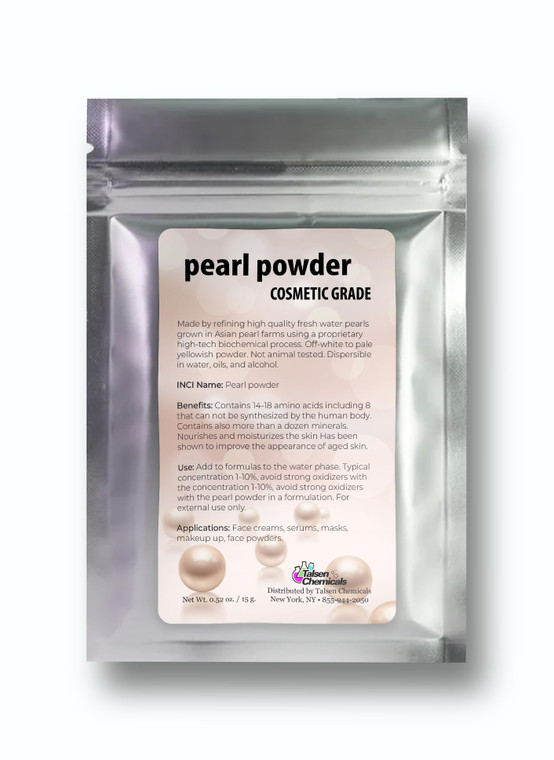 Talsen Chemicals Pure Pearl Powder DIY Cosmetic Grade Pearl Powder For Face, Making Face Mask, Cream And Lotion (0.5 Ounce / 15 gram)