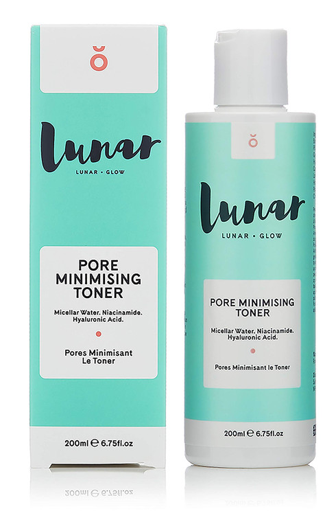 Pore Minimizing Toner by Lunar Glow, containing Niacinamide & Hyaluronic Acid 6.8 Fl Oz / 200ml