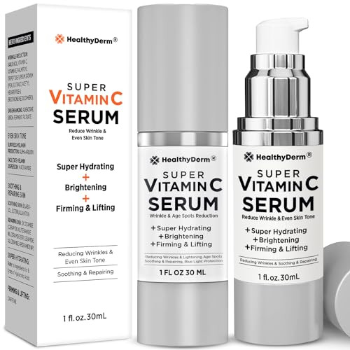 Super Vitamin C Serum for Women Over 70: Niacinamide, Vitamin C, Hyaluronic Acid, Peptides, Vitamin E, Caffeine, Bakuchiol, Hydrating, Lifting, Wrink